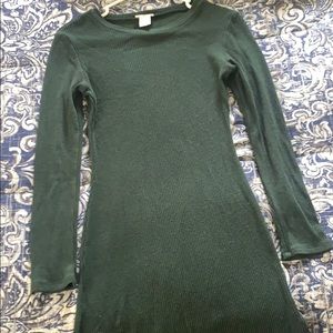 Wet Seal Dark Green Body Con Sweater Dress